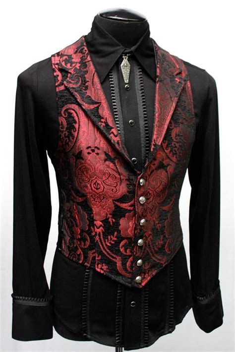 ARISTOCRAT VEST – RED/BLACK TAPESTRY – Shrine of Hollywood | Black and red suit, Gothic fashion ...