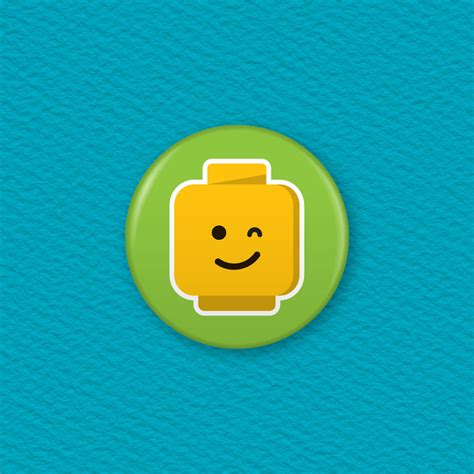 Lego Emoji Face – Wink Button Badge | Badger