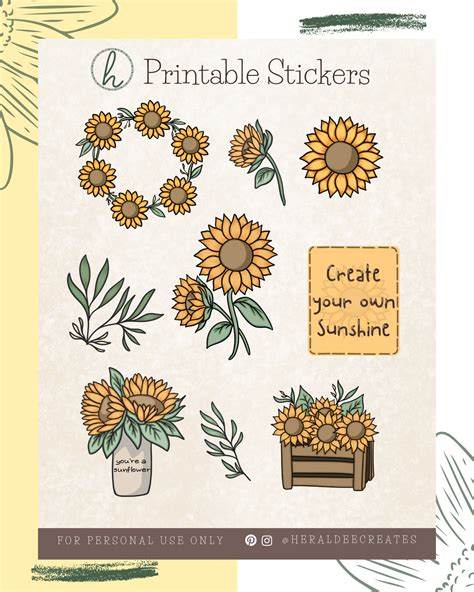 Printable Aesthetic Stickers For Journal