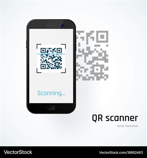 Qr scanner mobile scans code Royalty Free Vector Image