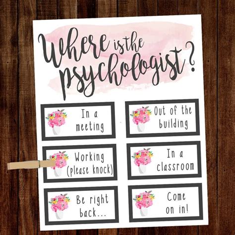 EDITABLE Where is the Psychologist Template Office Door Sign - Etsy ...