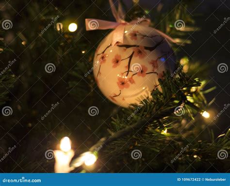 Christmas ball and lights stock photo. Image of morning - 109672422