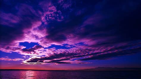 Calm Body Of Water Under Purple Cloudy Sky 4K HD Nature Wallpapers | HD Wallpapers | ID #42199