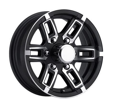 15" Aluminum Type T06 Black Trailer Wheel