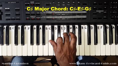 How to Play the C Sharp Major Chord - C# - on Piano and Keyboard ...