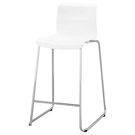 GLENN bar stool, white/chrome plated, 66 cm (26") - IKEA