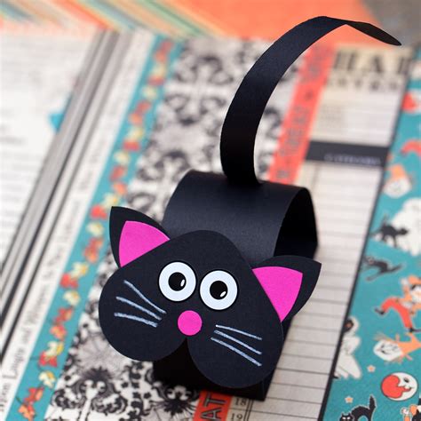 How to Make a Paper Bobble Head Black Cat Craft