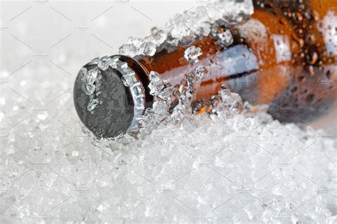 Ice cold beer bottle neck and cap | Food Images ~ Creative Market