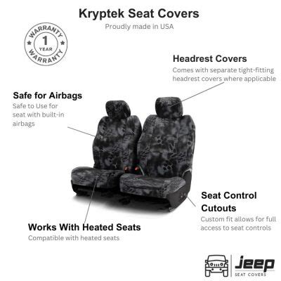 Kryptek Camouflage Seat Covers - Custom Made For All Jeep Models