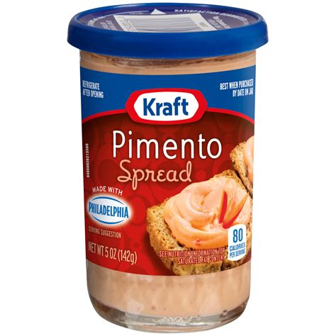 Kraft Pimento Spread with Philadelphia Cream Cheese, 5 oz Jar - Walmart.com