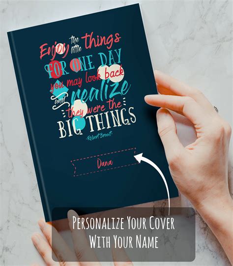 PERSONALIZED Enjoy the Little Things Journal Book. Writing Notebook Hardcover. Motivational ...