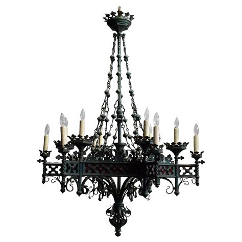 Antique Chandelier Gothic Iron Chandelier For Sale at 1stdibs