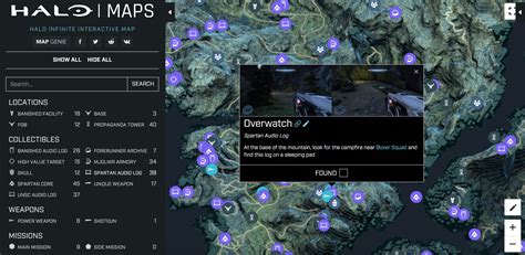 Halo Infinite Halo Infinite Interactive Collectibles Map