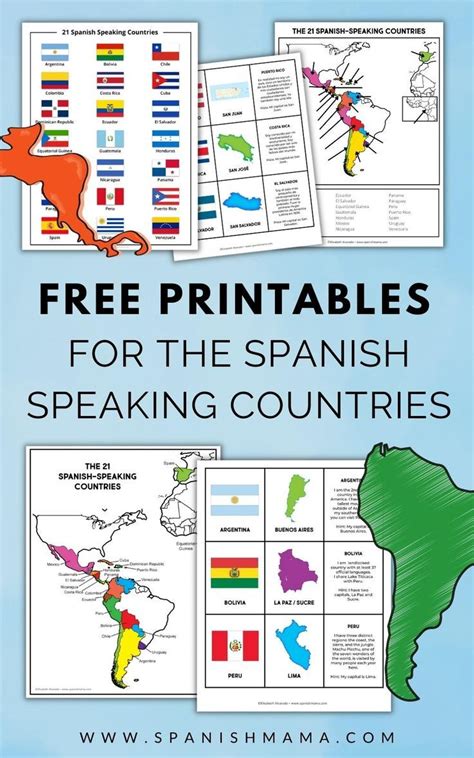 21 Spanish Speaking Countries Map (Free Printable!) in 2022 | How to speak spanish, Spanish ...