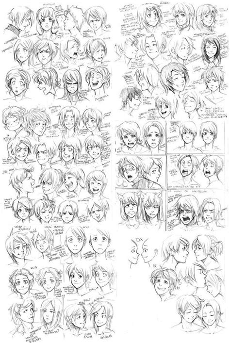 74 Manga Facial Expressions | Drawing Reference...