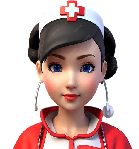 Premium AI Image | A cartoon of a nurse with a red cross on her hat.