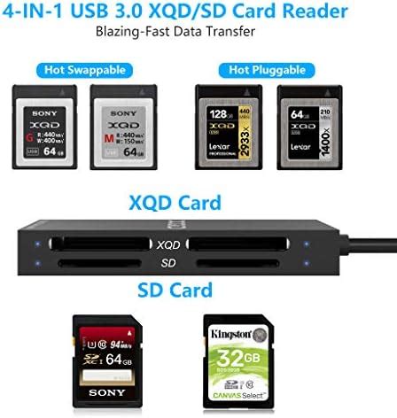 XQD Card Reader, Cateck USB 3.0 XQD/SD Card Reader 4 in 1 Memory Card Reader 5Gpbs Super Speed ...