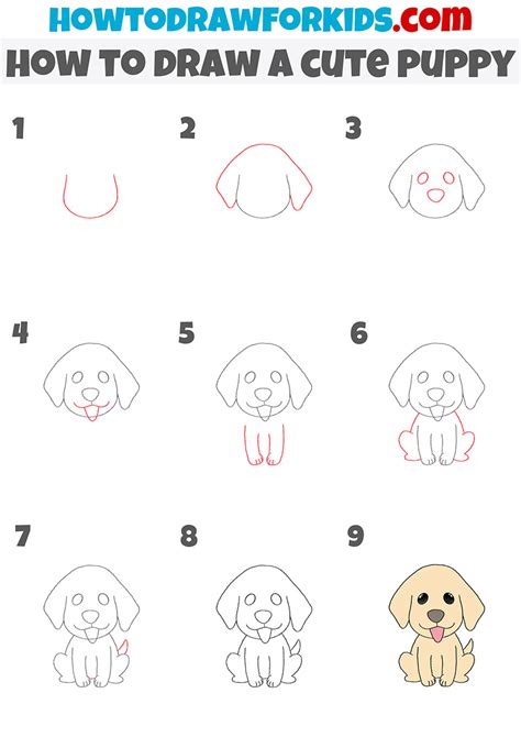 How To Draw A Cute Puppy Step By Step Easy