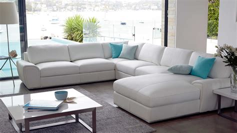 Riva 6 Seater Modular Leather Lounge – White Leather- harvey norman | Leather modular sofa, Home ...