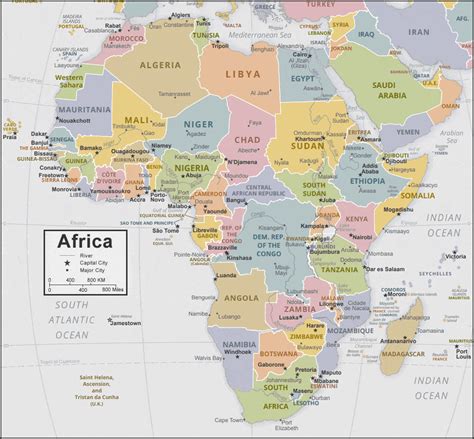 Africa Map with Capitals | African countries and Capitals