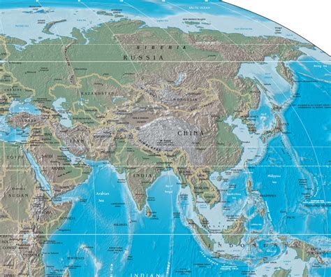 Large physical and relief map of Asia. Asia large physical and relief map | Vidiani.com | Maps ...