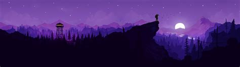 Played around with the firewatch art and made this pretty cool dual-monitor wallpaper [3840x1 ...