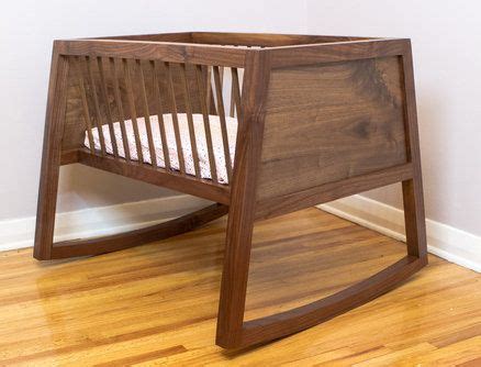 Walnut Rocking Bassinet | Rocking bassinet, Woodworking projects that ...