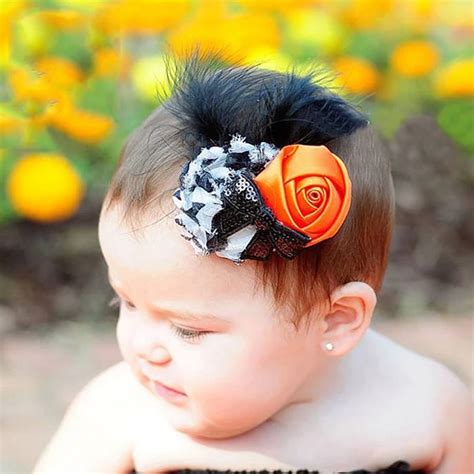 Orange Flowers Kids Hair Clips Feathers Barrettes for Girls Children ...