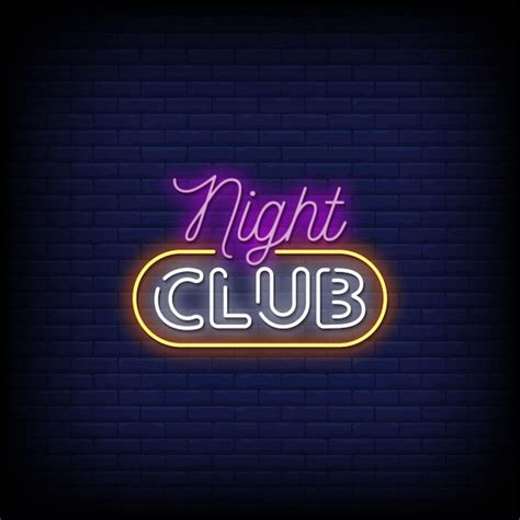 Premium Vector | Night club neon signs style text