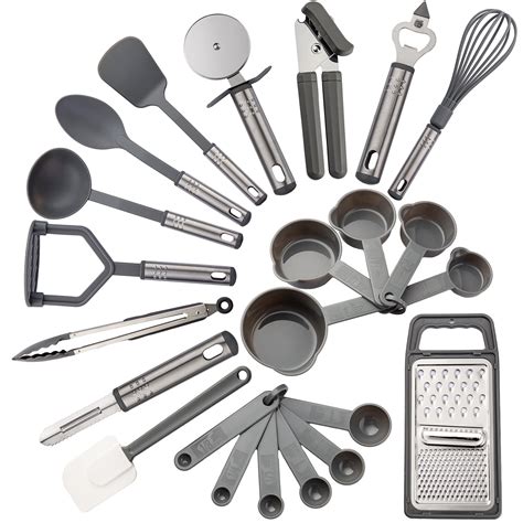 Lux Decor Collection Kitchen Utensils Set - Nylon and Stainless Steel Cooking Utensils Set ...