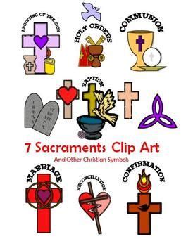 7 Sacraments & Other Christian Symbols Clip Art in 2024 | 7 sacraments, Christian symbols, Clip art