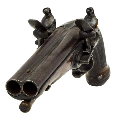 FRENCH DOUBLE BARREL FLINTLOCK PISTOL