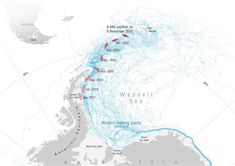 Massive Iceberg on Collision Course With South Georgia