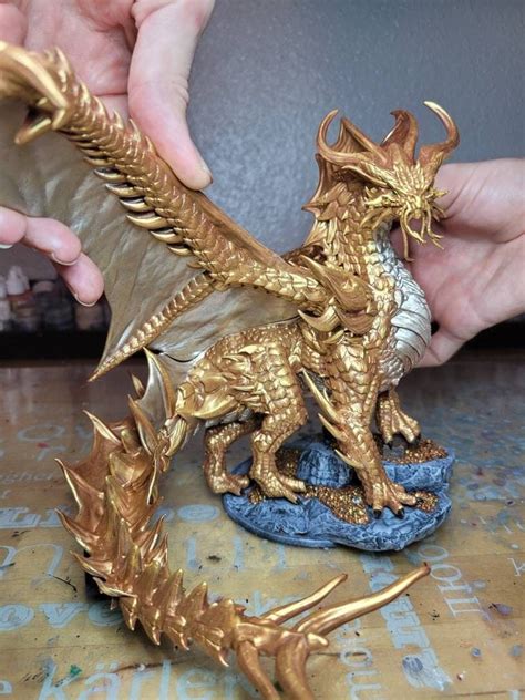 Ancient Gold Dragon Miniature by Lord of the Print 3D Printed - Etsy Ireland