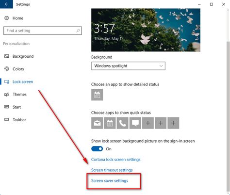 Change Screen Saver Settings in Windows 10