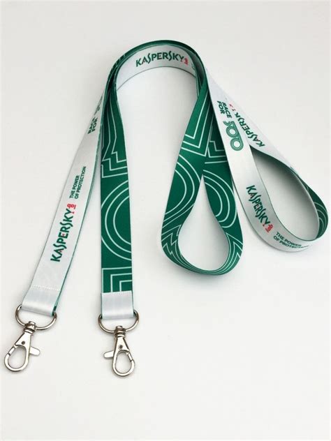 Sublimation lanyards personalised for for Kaspersky Lab with fully custom design. These ...