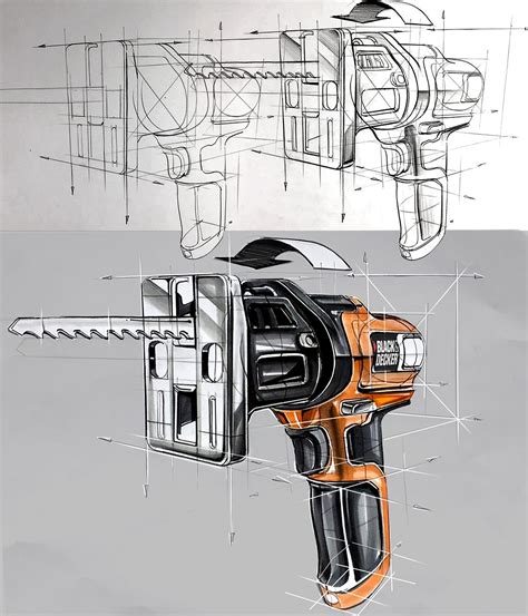 Industrail Design Sketch & Marker Rendering Tutorial on Behance Industrial Wall Decor ...