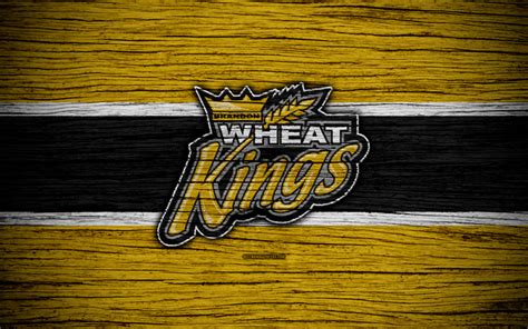 Download wallpapers 4k, Brandon Wheat Kings, logo, WHL, hockey, Canada, emblem, wooden texture ...