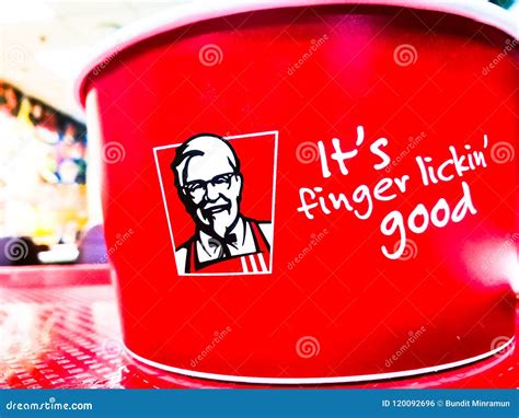 KFC Kentucky Fried Chicken Branding Logo with Slogan `it`s Finger Lickin` Good` Editorial Photo ...