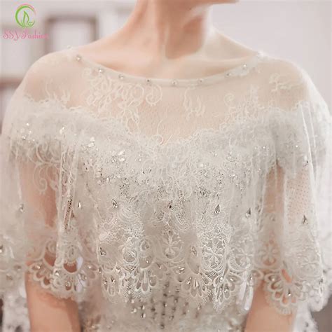 Aliexpress.com : Buy SSYFashion Wedding Shawl White Lace Shawl Luxury Beading Bridal Shawls ...