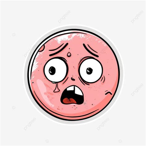 Blushing Confused Face Circular Sticker, Blushing, Confused, Nervous PNG Transparent Image and ...