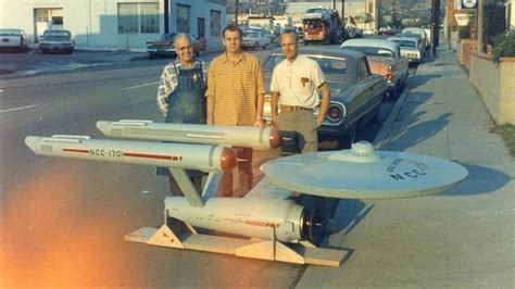 Photo of Original STAR TREK Enterprise Model With The Men Who Built It — GeekTyrant