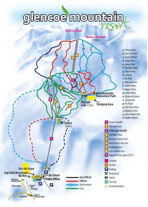 Glencoe, Scotland Ski Trail Map Free Download