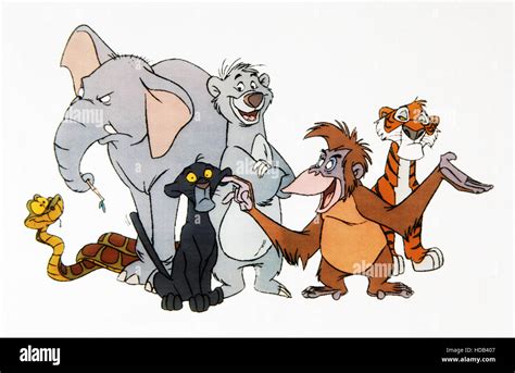 JUNGLE CUBS, (from left): Kaa (the python), Hathi (the elephant), Bagheera (the panther), Baloo ...