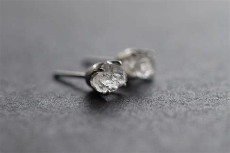 Raw Diamond Earrings Rough Diamond Earring Natural by Avello