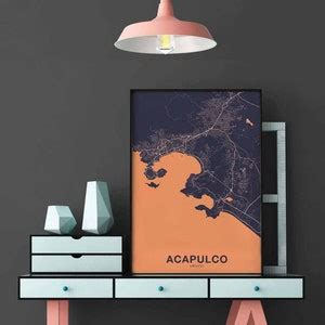 ACAPULCO Mexico Poster Color Hometown City Print Modern Home Decor Office Decoration Wall Art ...