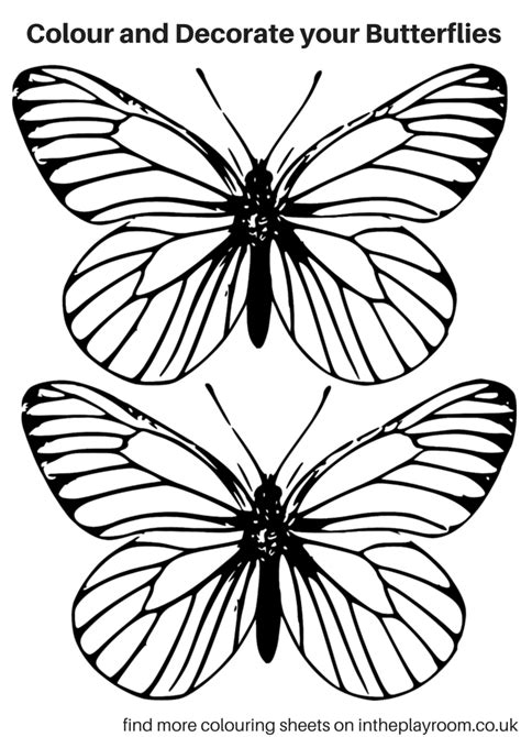 Free Printable Butterfly Colouring Pages - In The Playroom