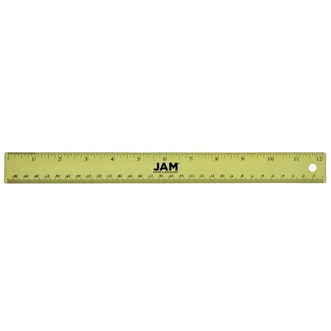 JAM Stainless Steel Ruler, 12 Inch, Metal Ruler with Non,Skid Cork Backing, Lime Green, Sold ...