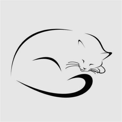 Sleeping Cat Silhouette at GetDrawings | Free download