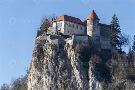 Bled castle on sunny winter day 17453869 Stock Photo at Vecteezy